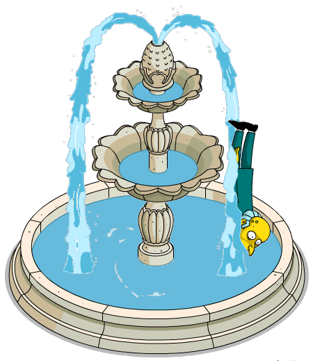Tapped Out Mr. Burns Fall into the Fountain.png