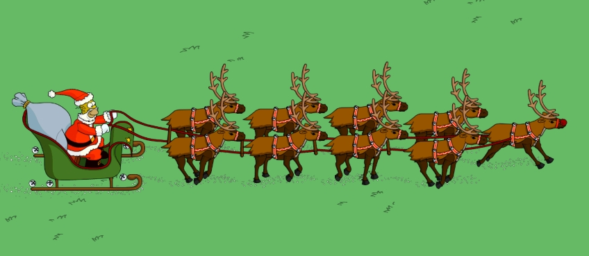 Tapped Out Santa Homer Fly Santa's Sleigh.png