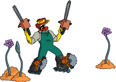 File:Tapped Out Chainsaw Willie Go After Alien Weeds.png