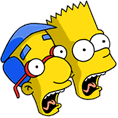 Tapped Out Bart and Milhouse Icon - Scream.png