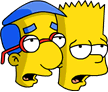 Tapped Out Bart and Milhouse Icon - Groan.png