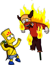 Tapped Out Kamp Bart Burn Krusty Effigy.png