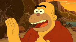 Clarence character resembles Homer.png