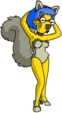 Tapped Out Squirrel Luann Show Off Her Squirrel Costume.png