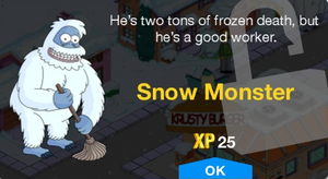 Tapped Out Snow Monster Unlock.png