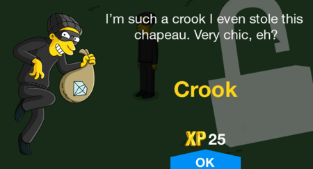 I'm such a crook I even stole this chapeau. Very chic, eh?