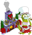Mrs. Kodos Claus and Rigellian Christmas Fireplace.png