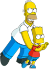 Tapped Out Homer and Bart You Don't Win Friends With Salad.png