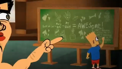 Bart writing on the chalkboard in a Mad episode.png