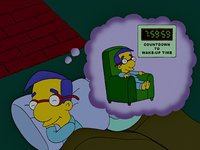 Milhouse Dreaming Time to Wake up.png