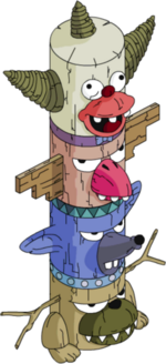 Tapped Out Krusty Totem Pole.png