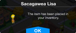 Tapped Out Thanksgiving Sacagawea Lisa notice.png