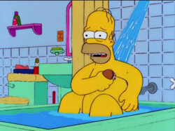 Guess Who's Coming to Criticize Dinner Homer bath.png