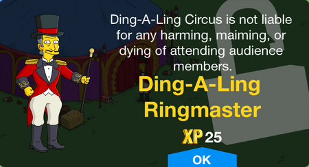 Ding-A-Ling Circus is not liable for any harming, maiming, or dying of attending audience members.
