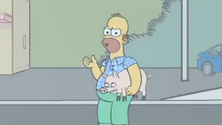 Homer with Plopper in a Mad episode.png
