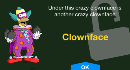 Under this crazy clownface is another crazy clownface!