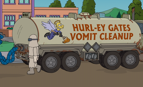 Hurl-ey Gates Vomit Cleanup - Wikisimpsons, the Simpsons Wiki