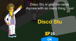 Disco Stu is glad his name rhymes with so many things... oo!
