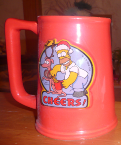 Homer and Santa's Little Helper Beer Mug.png