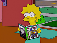 Lisa with the Simpsons guide.png