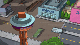 The Simpsons Game-Aliens Destory The Mall.gif