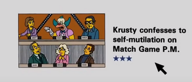 Krusty confesses to self-multilation on Match Game P.M..png