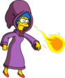 Tapped Out Wizard Marge Throw Fireballs.png