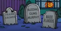 Frank Grimes, Bleeding Gums Murphy, Maude Flanders (Gravestones).png