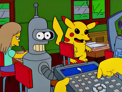 Pikachu and Bender Cameo (Bart vs. Lisa vs. Third Grade).png