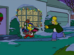 Homer chases Milhouse Christmas.png