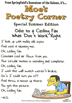 Moe's Poetry Corner - Special Summer Edition Ode to a Ceiling Fan What Don't Work Right.png