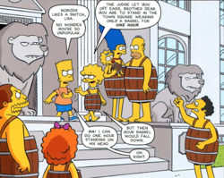 Comic Book Guy Lisa Marge Maggie Homer Moe Francine D'oh! Unto Others.png