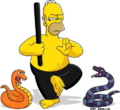 Tapped Out Ninja Homer and Snakes artwork.png