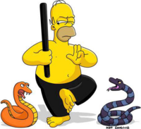 Tapped Out Ninja Homer and Snakes artwork.png